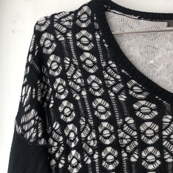 Heather B Rayon Lace Overlay V-neck Sweater! - Picture 4 of 10